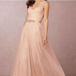 Anthropologie BHLDN Blush Pink Bridesmaid Dress